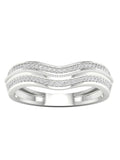 1/6Ct TDW Diamond 10k White Gold Contour Wedding Band L3329