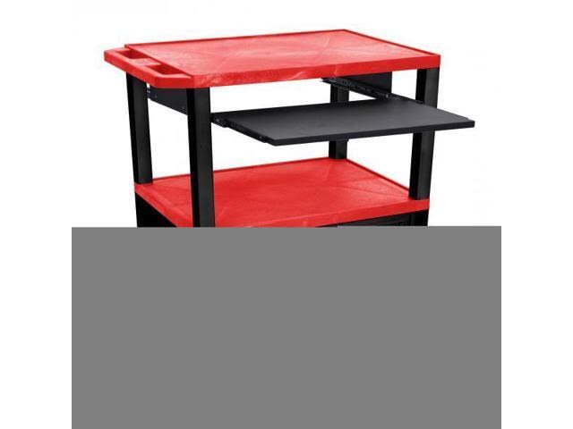 Red 42x22 3 Shelf Cart with Black Pullout Shelf Cabinet Legs Electric E2377