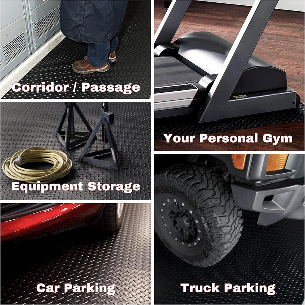 4 x 6 Ft Black Rubber Garage Floor Mat A469687