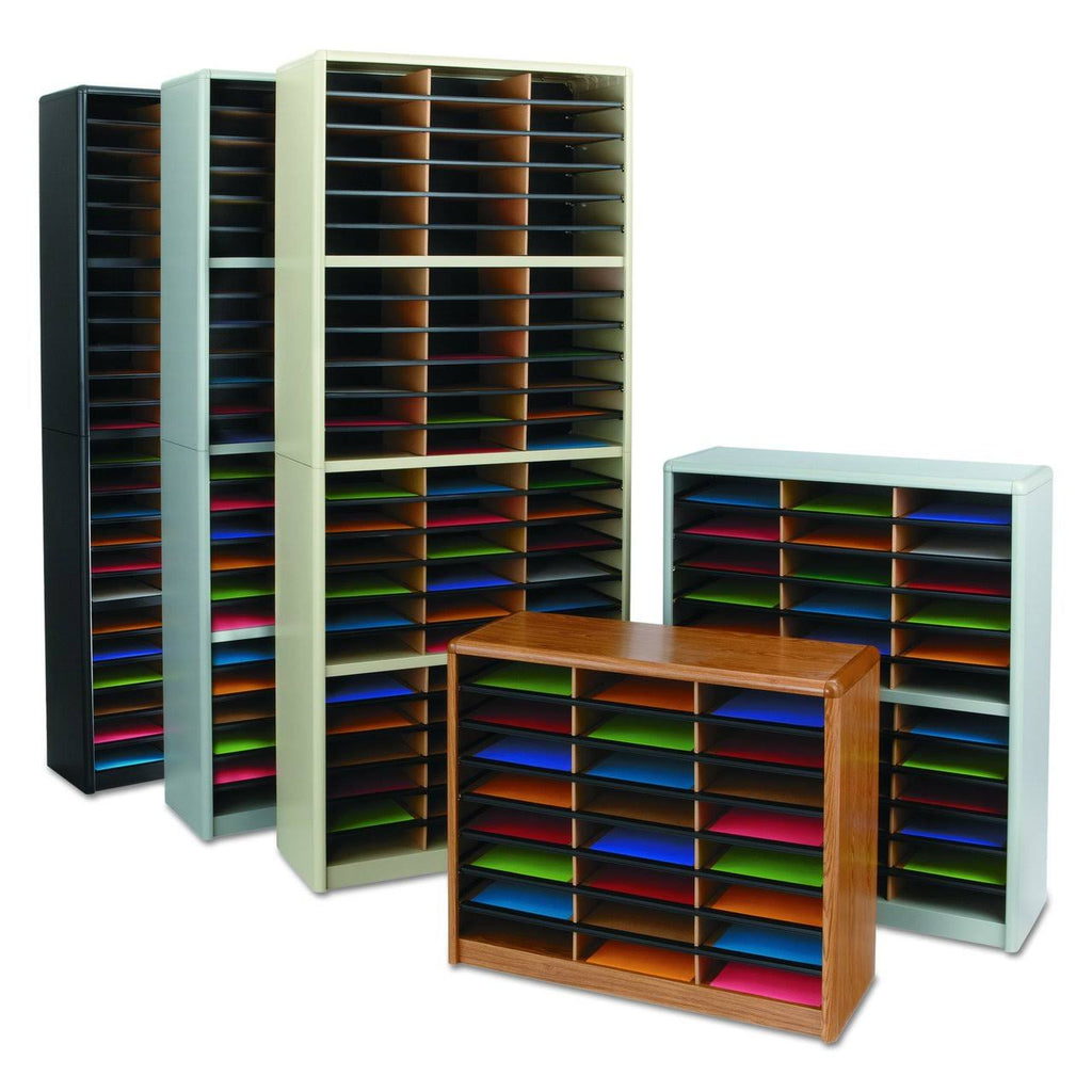 72 Compartment Black Literature Organizer B7596