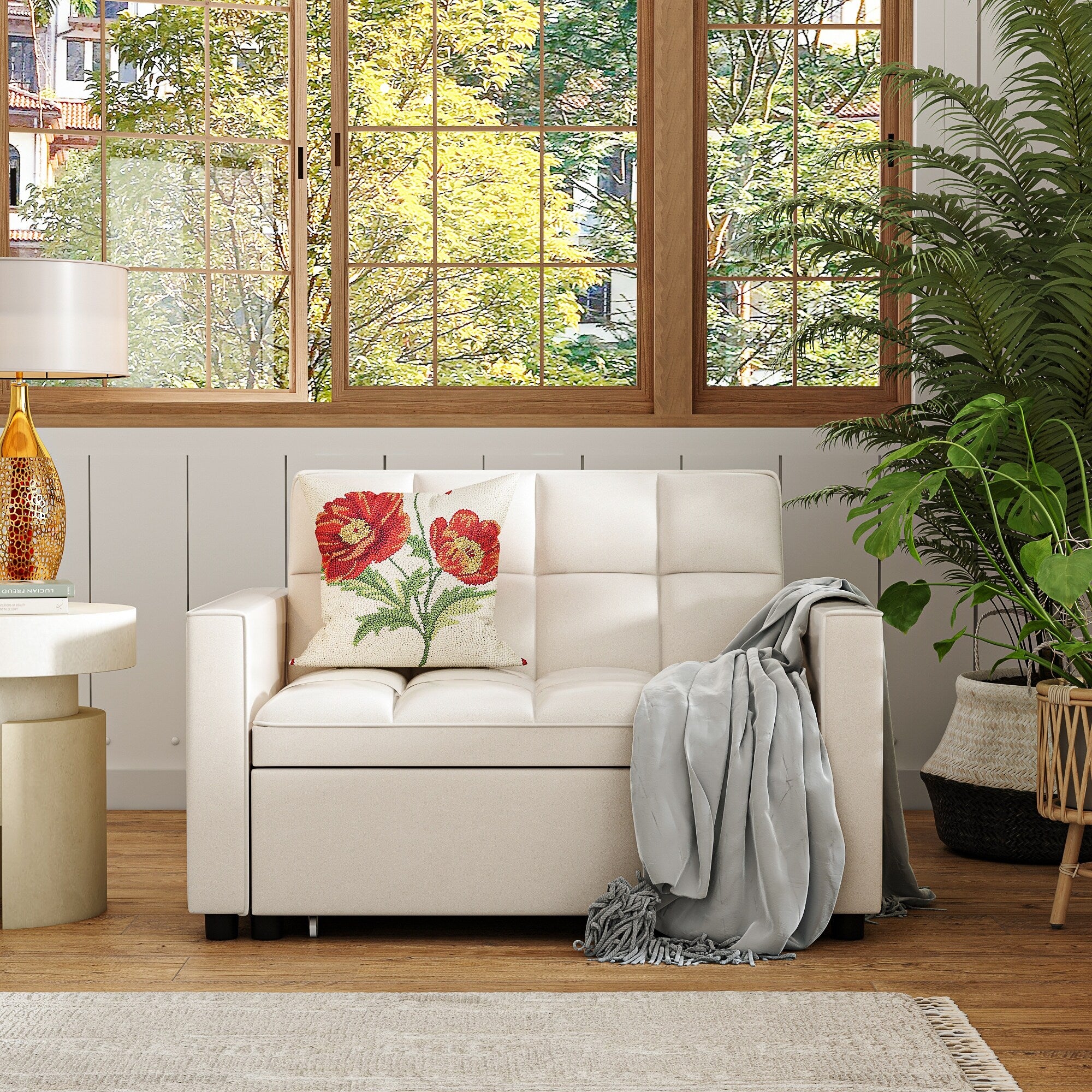 Adjustable Backrest Futon Sofa Y1627