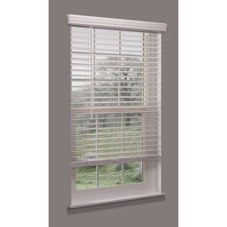Cordless Faux Wood Blind, White, 64-1/4x22 M29039