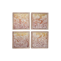 Metal Gold and Copper Embossed Botanical Floral Wall Decor Set of 4 Y4488