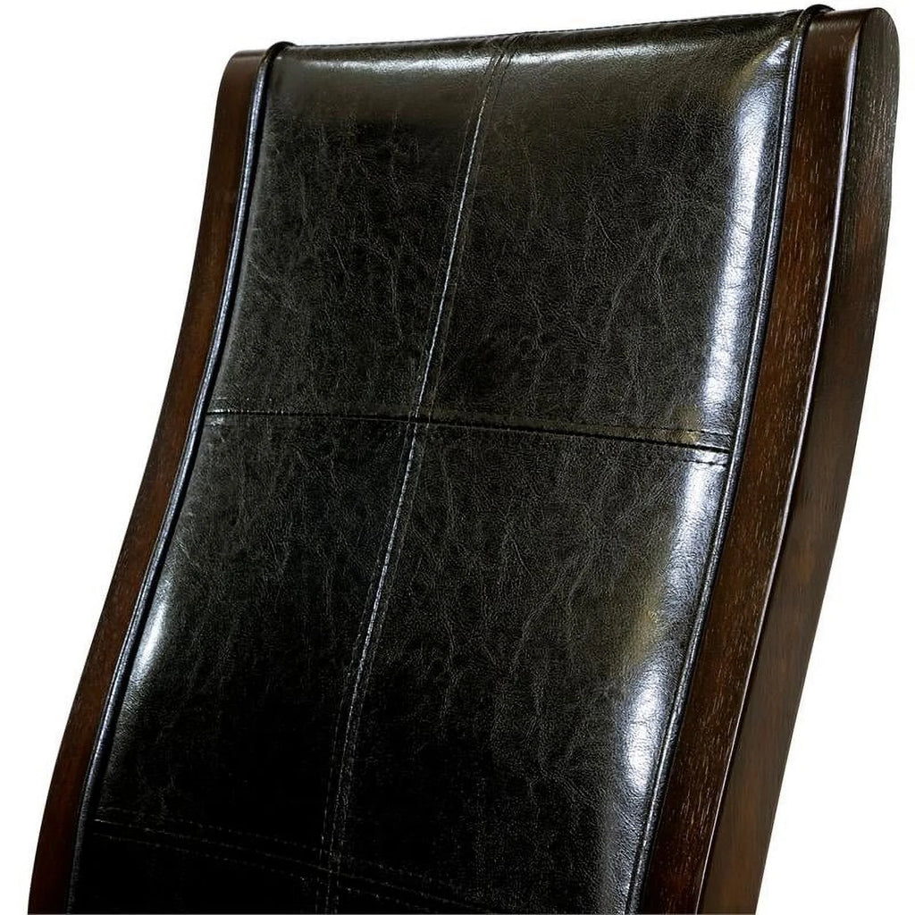 Black Faux Leather Padded Dining Chair Set of 2 C912987