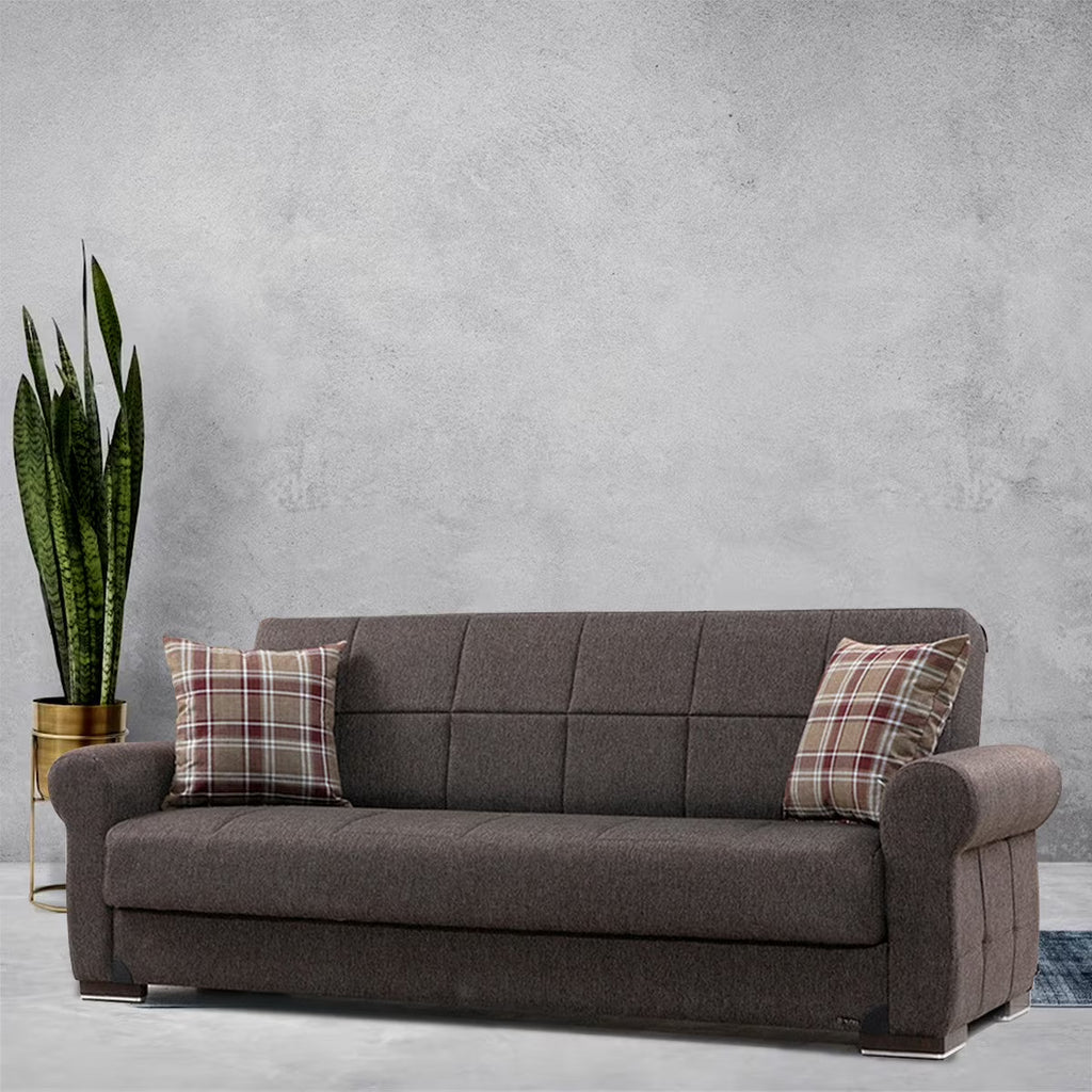 Brown Fabric Sofa Bed E2591
