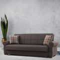 Brown Fabric Sofa Bed E2591