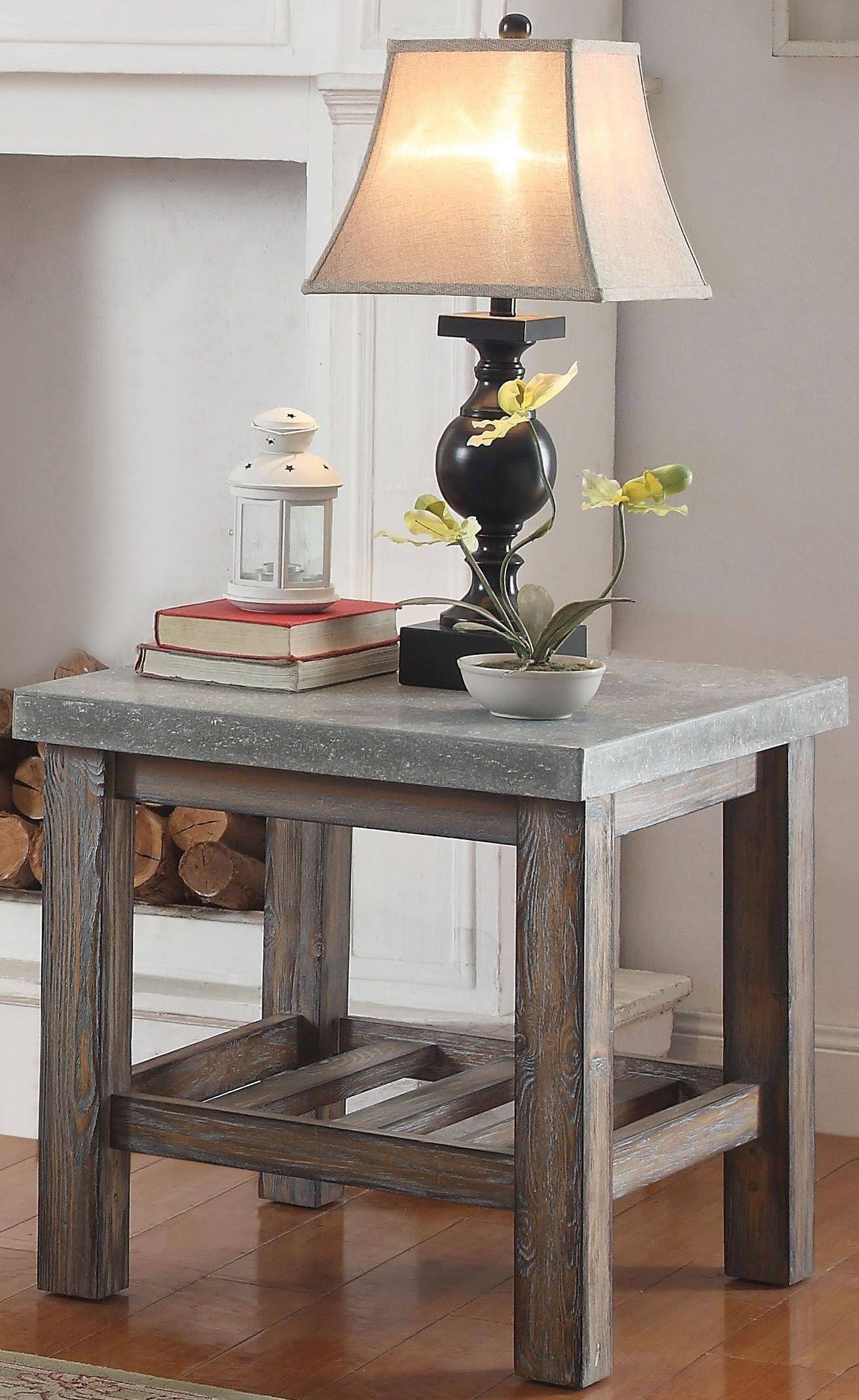 Concrete Gray End Table V79455