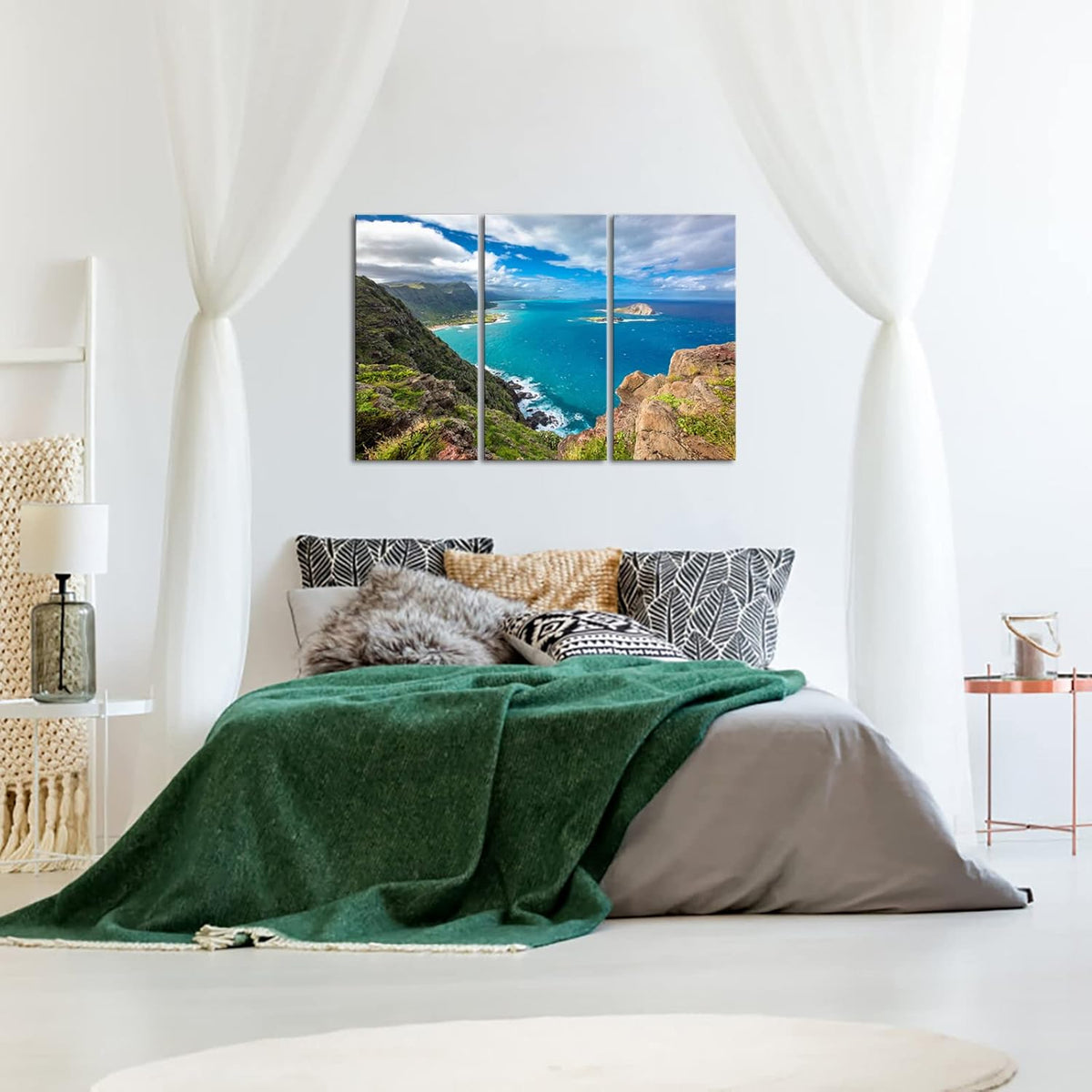 3 Pieces Blue Ocean Landscape Canvas Prints Wall Art A635377
