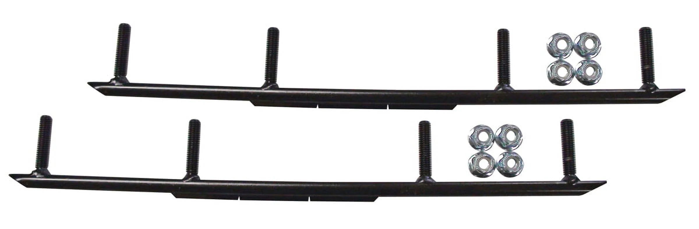 Black XT Snowmobile Skis with 10" Round Bars Complete Kit E818959