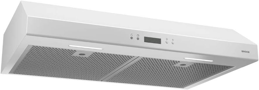 White 30-inch Under Cabinet Range Hood with Light Exhaust Fan, 400 CFM U61495