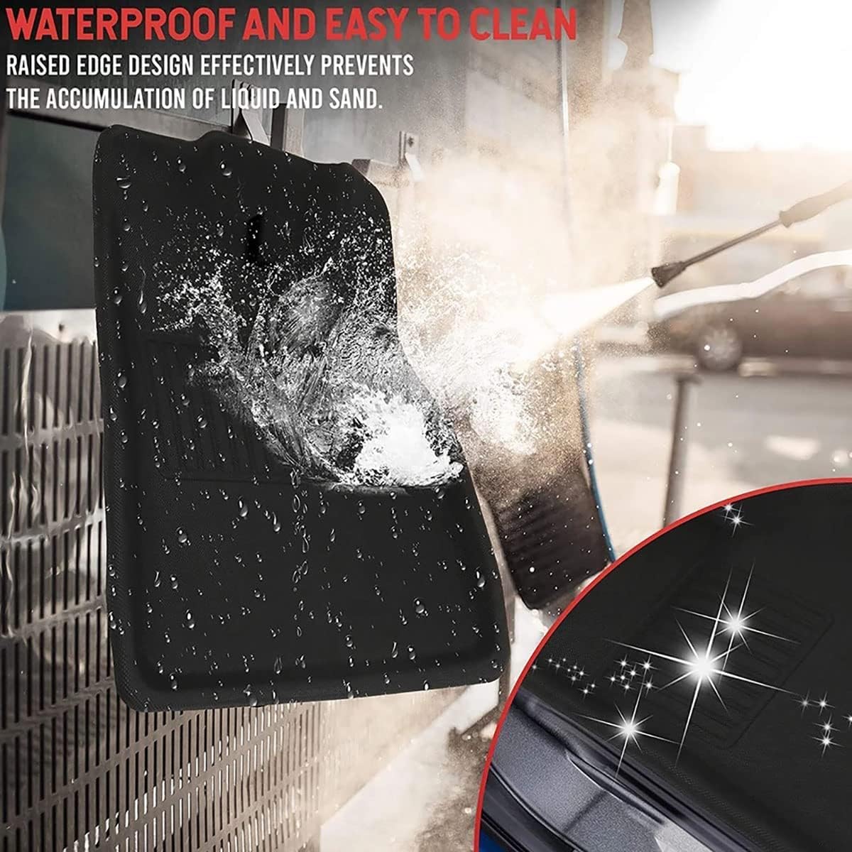 Black All-Weather Waterproof Floor Mats for Tesla Model Y 2020 2021 2022 Custom Fit XPE Car Floor Liners Cargo Tray Trunk Snowproof 1st & 2nd Row X316
