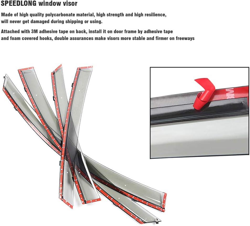 Car Window Visor Vent Shade Deflector Sun/Rain/Fog Guards R1877