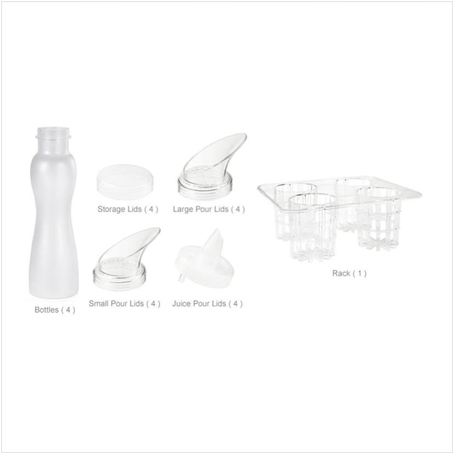 25 PC Clear Polycarbonate Salad Dressing Bottle Set X988711