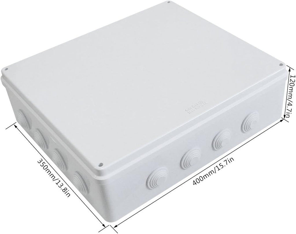 White IP65 Junction Box Project Enclosure 15.7 x 13.8 x 4.7 inch Pack of 2 L4762