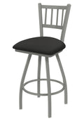 30x22 Swivel Bar Stool with Anodized Nickel Finish and Iron Seat M606455