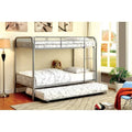 Twin Over Twin Metal Bunk Bed in Silver O91410