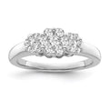 10K White Gold Diamond Cluster Band Ring K767