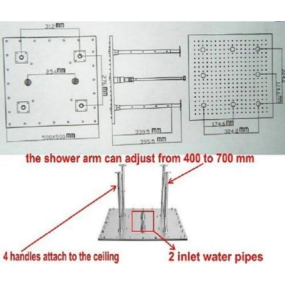 Rainfall LED Shower Set Double-Function Valve Brass Handheld Shower Oil Rubbed Bronze K25906