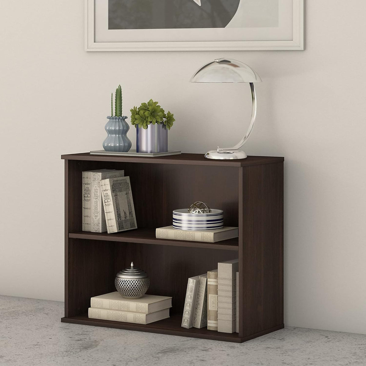 Black Walnut 2 Shelf Bookcase V765