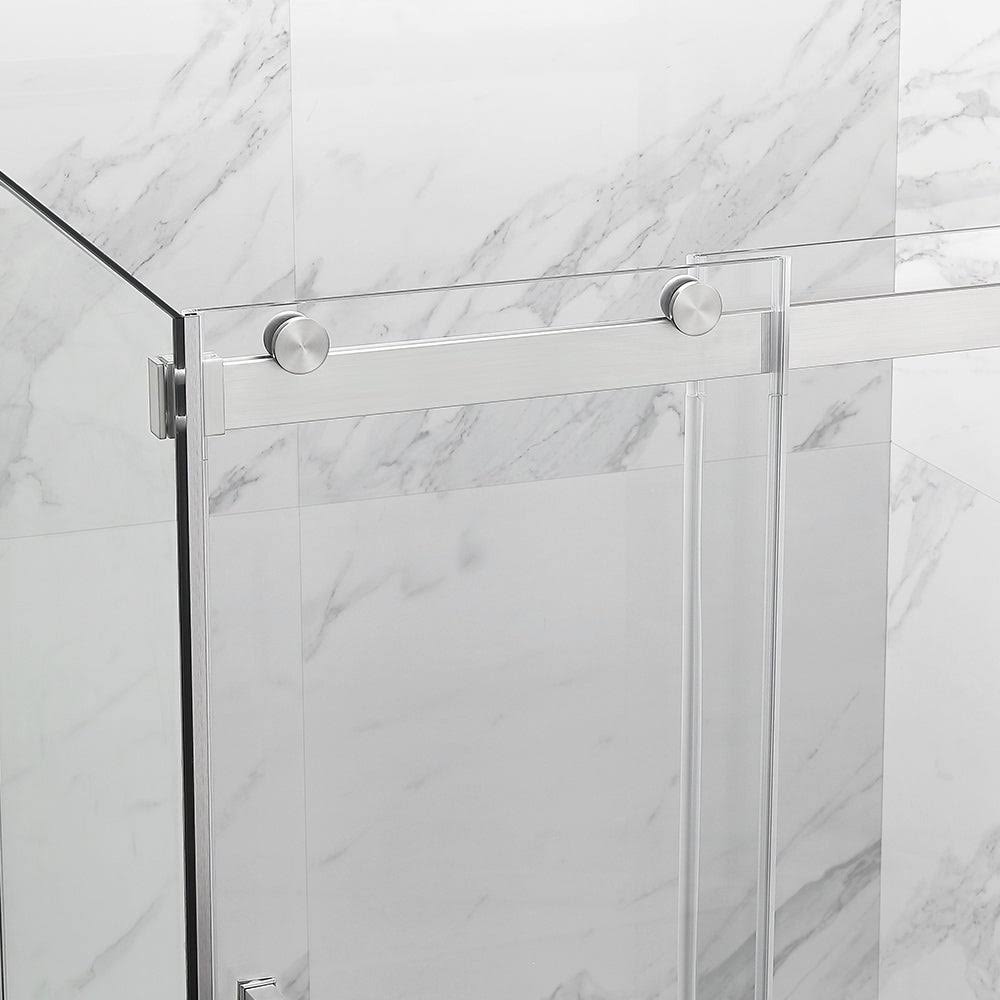 Frameless Sliding Shower Door with Side Panel F30559