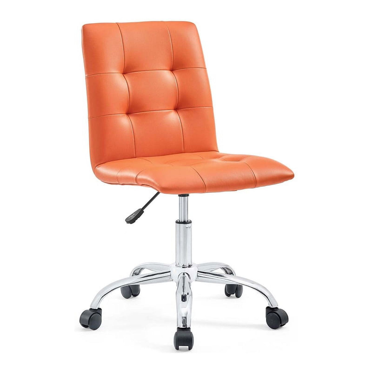 Modern Faux Leather Armless Office Chair in Orange E952763