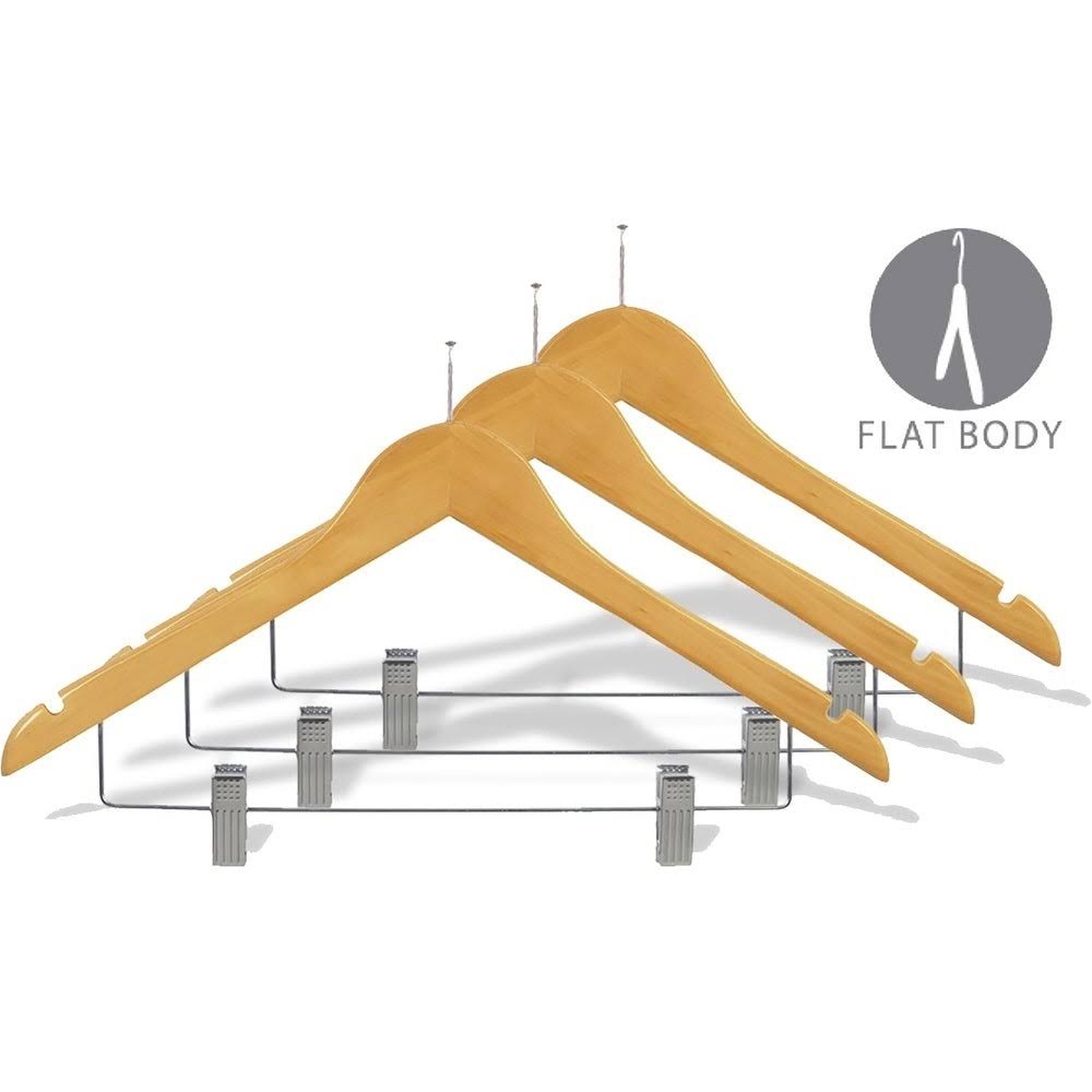 Wooden Suit Hanger with Chrome Hardware, Box of 100 L292210