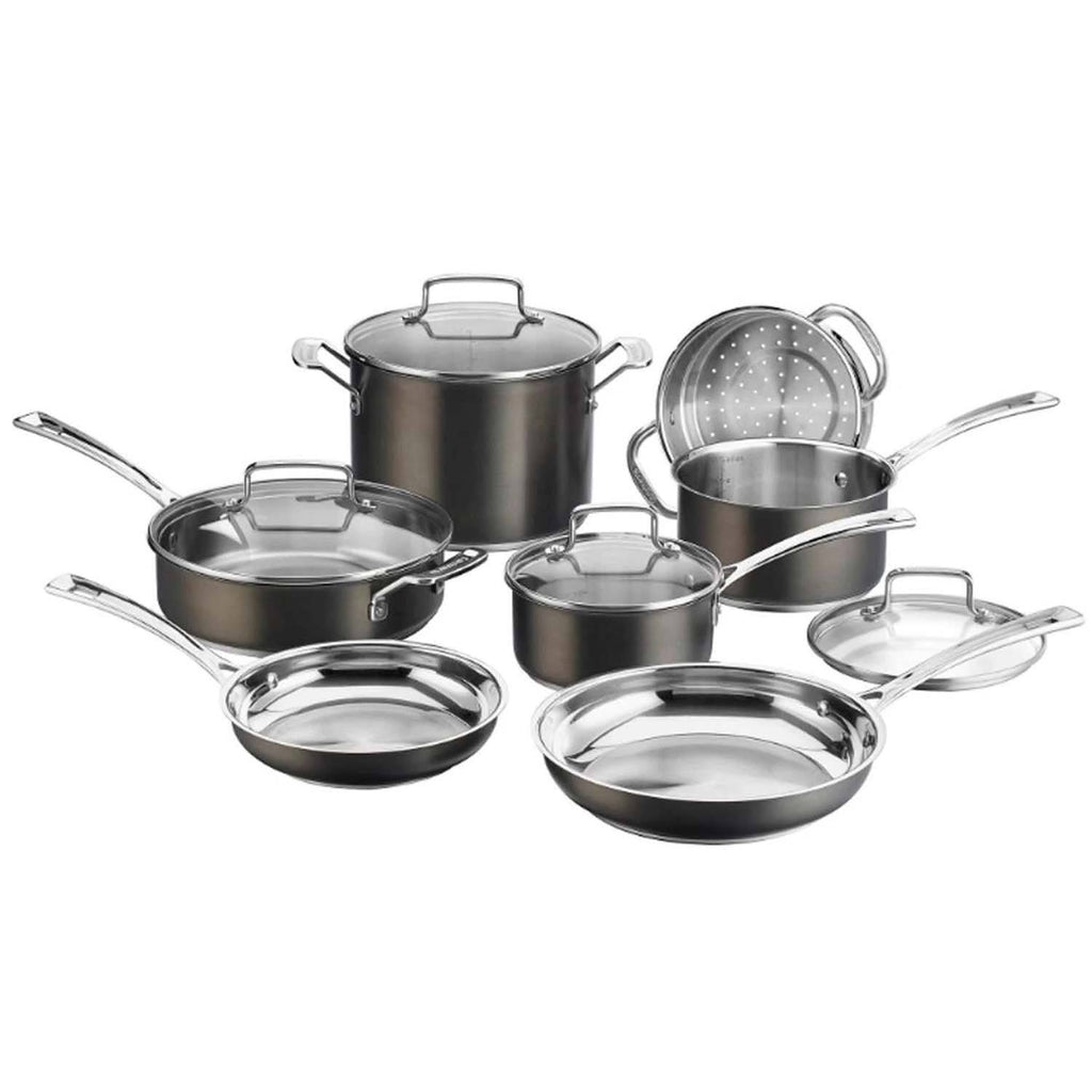 11-Piece Black Stainless Steel Cookware Set C6102
