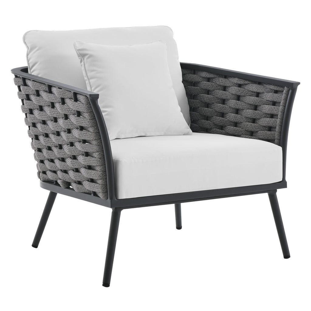 Gray White 5 Piece Outdoor Aluminum Sectional Sofa Set I325937