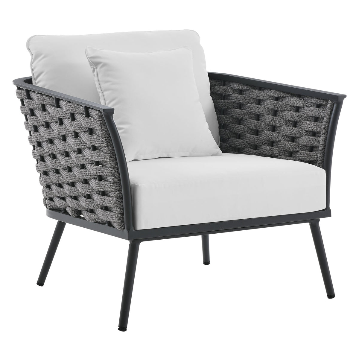 Gray White 5 Piece Outdoor Aluminum Sectional Sofa Set I325937