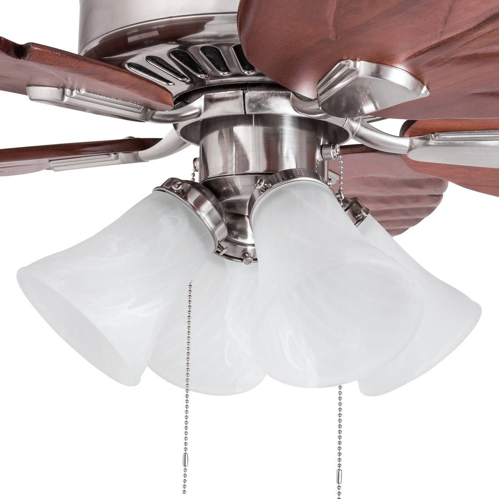 Brushed Nickel Ceiling Fan with Light, 3 Speed Remote K310009