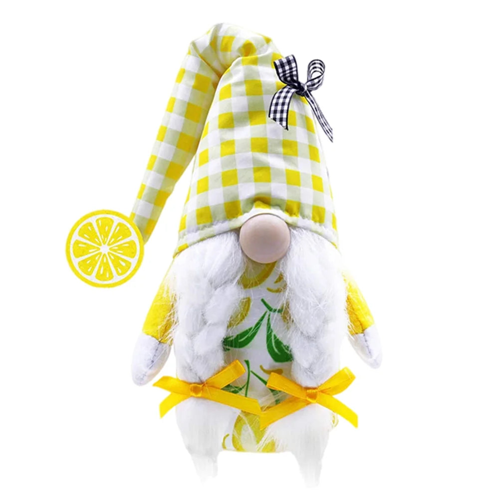Lemon Pattern Plush Gnome Doll G3817