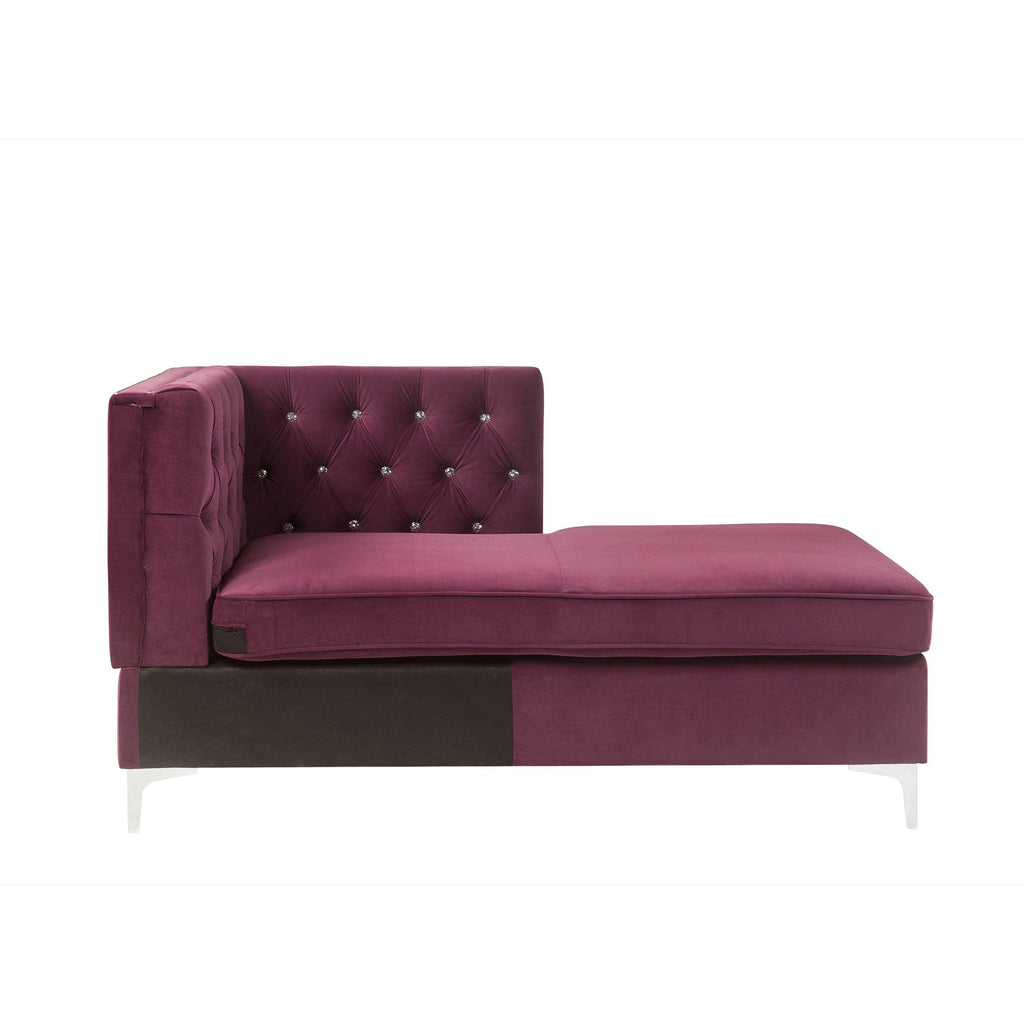 Burgundy Velvet Modular Sectional Chaise U454