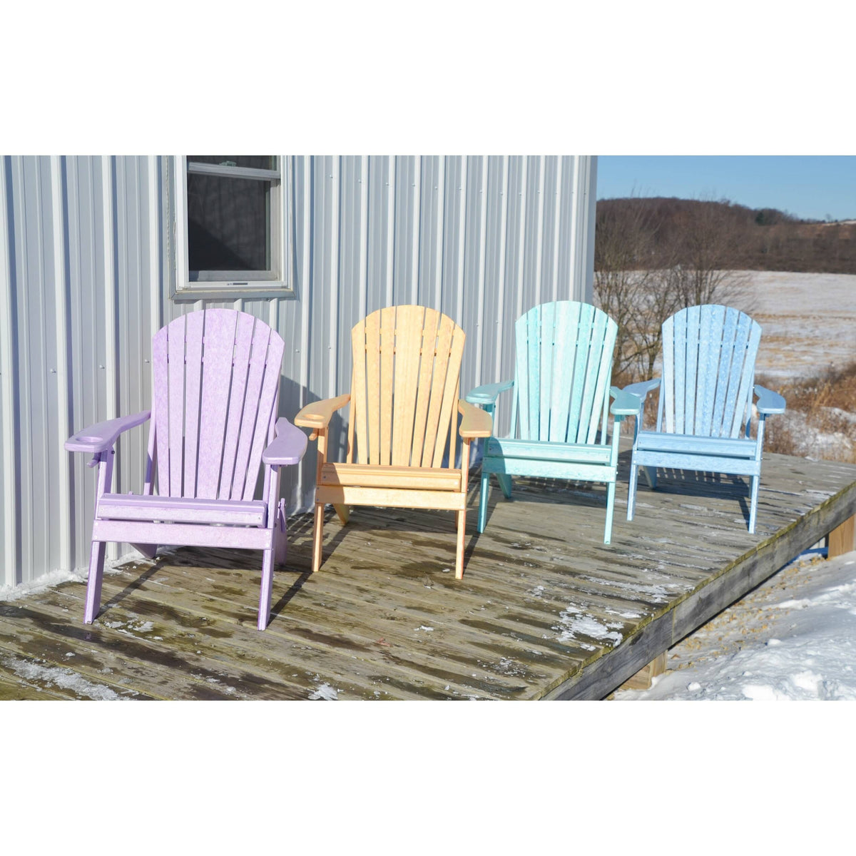 White Folding Adirondack Chair P9510