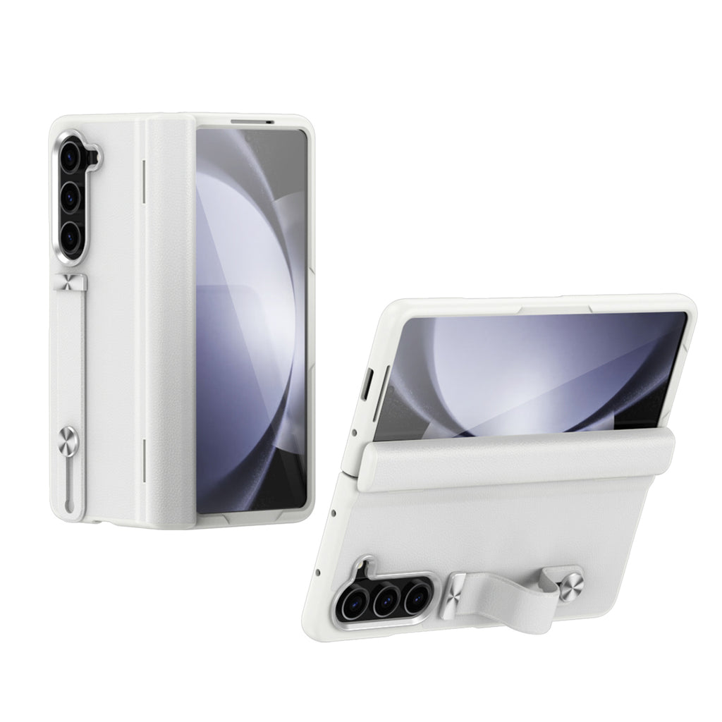 White Slim PU Leather Shockproof Case for Samsung Galaxy Z Fold5 C593395