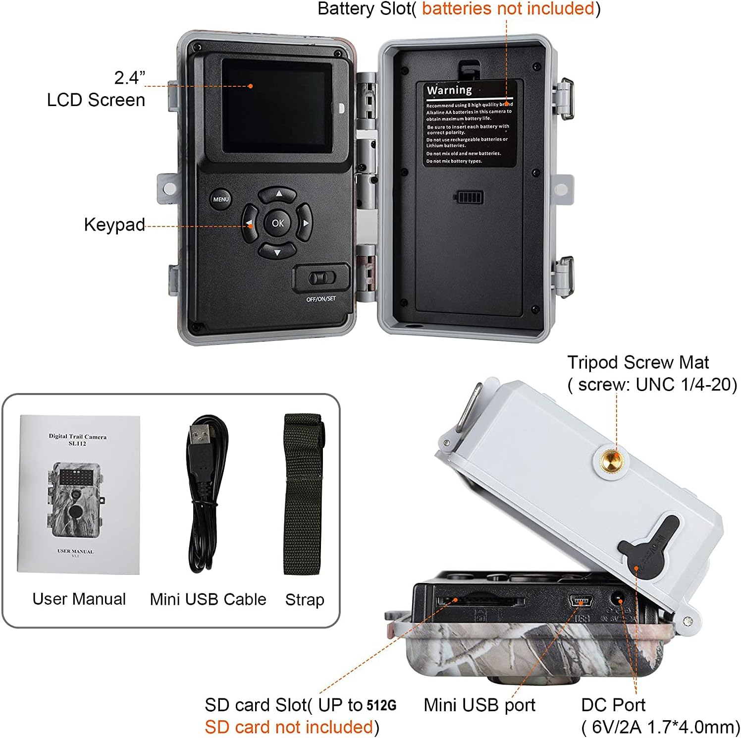 2-Pack Night Vision Trail Cameras 24MP 1296P H.264 MP4 Video No Glow IP66 Waterproof Motion Activated C7620