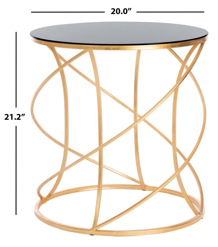 Gold/Black Glass Accent Table F29048