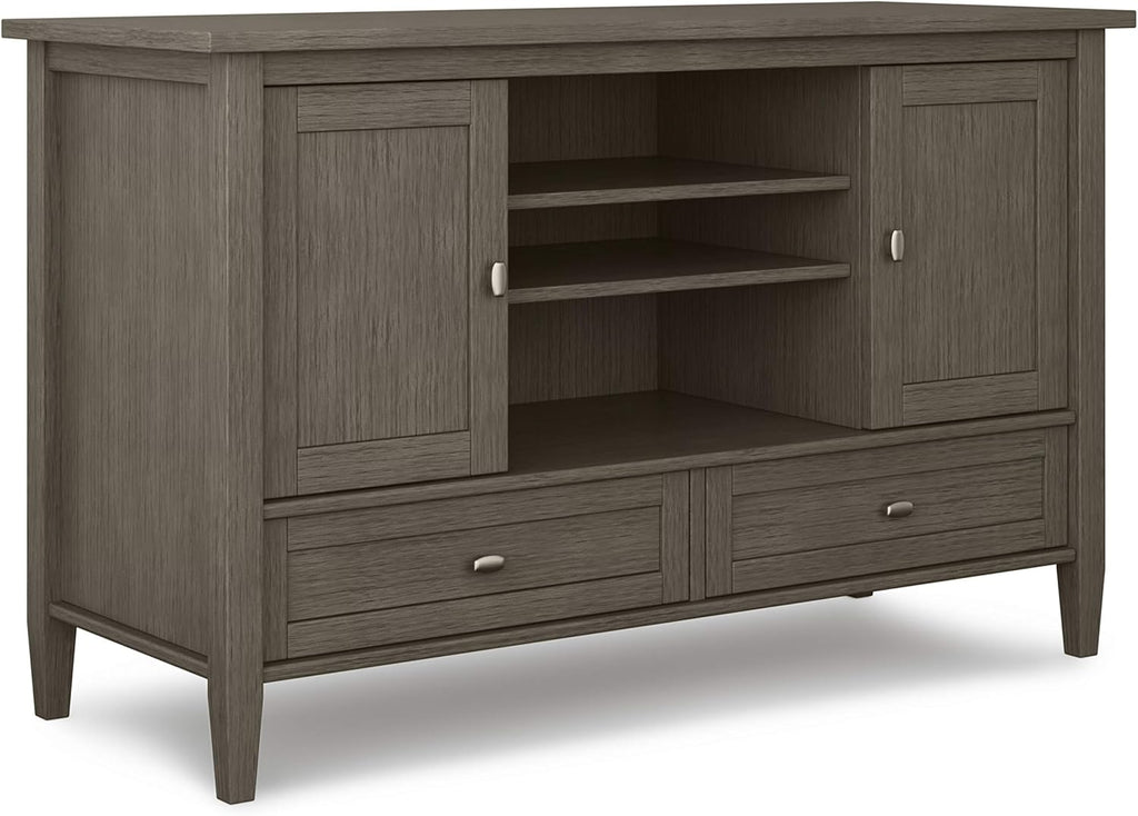 Black Solid Wood TV Media Stand with Storage Cabinet P1041
