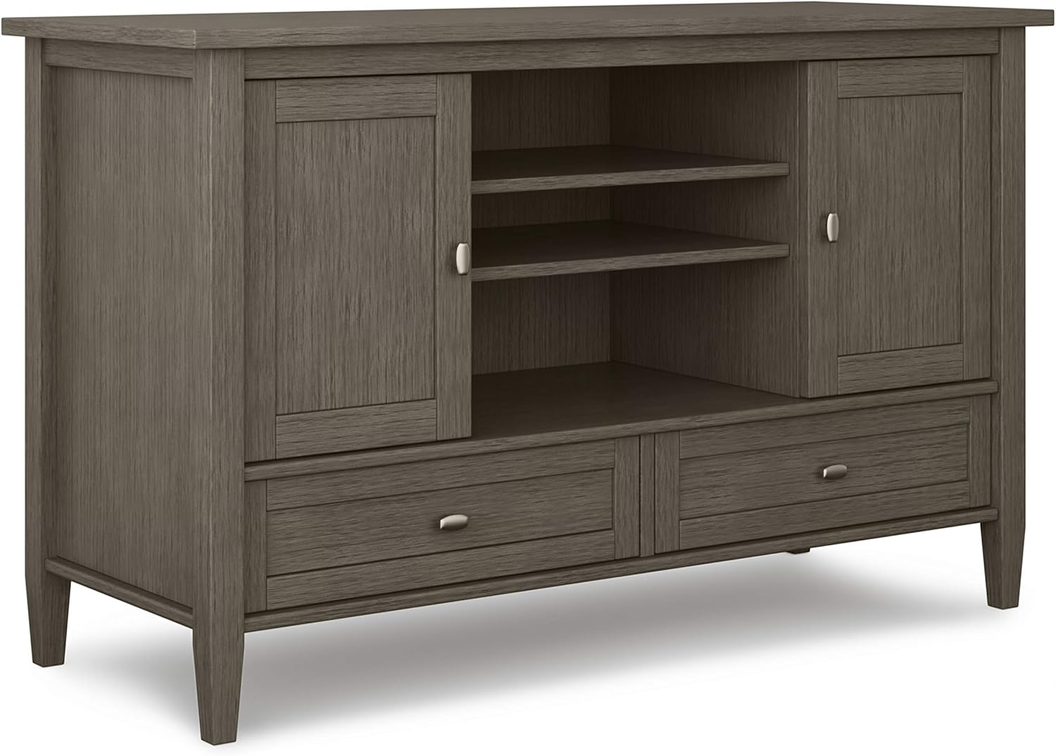 Black Solid Wood TV Media Stand with Storage Cabinet P1041