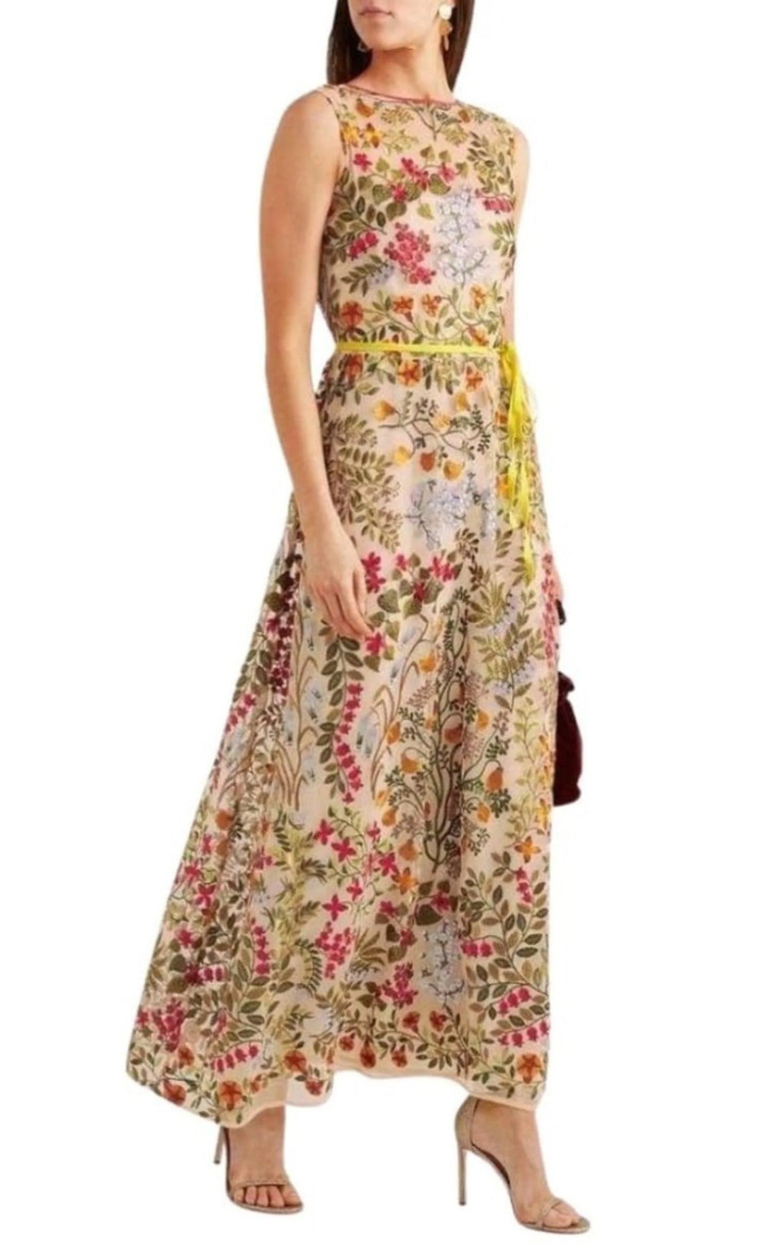 Embroidered Tulle Maxi Dress P167