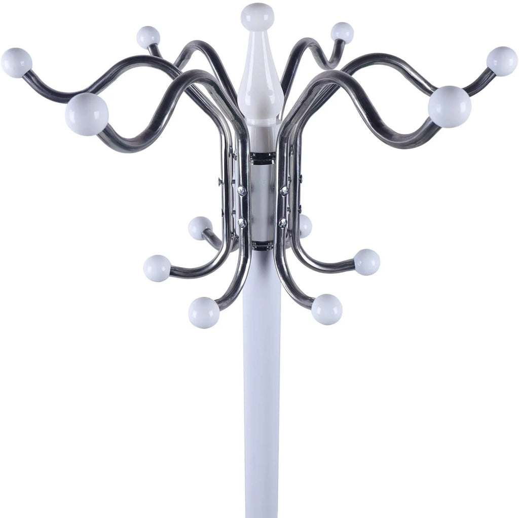 Metal Coat Tree with 16 Hooks and Marble Base N95365