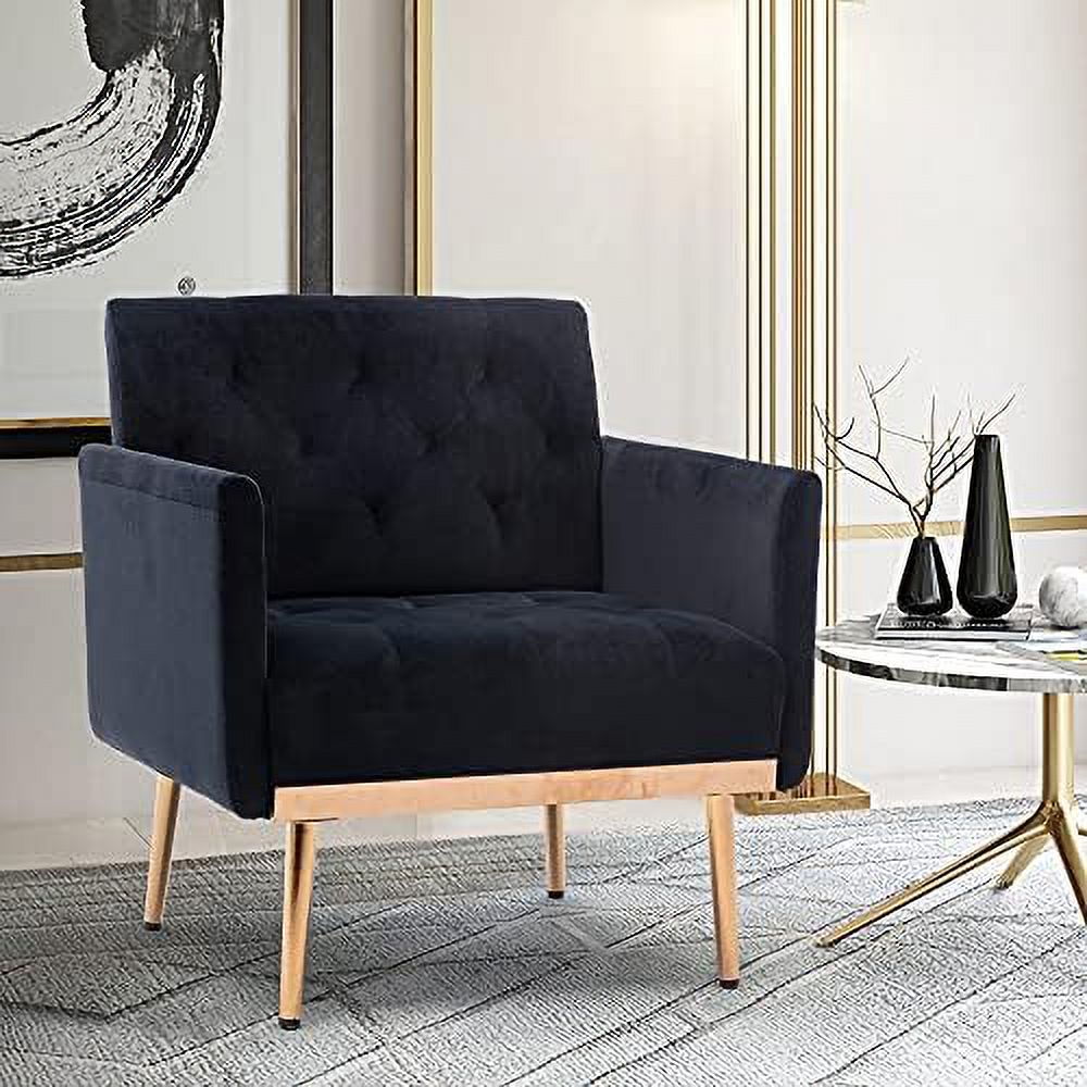 Rose Golden Metal Legs Velvet Accent Armchair U394693