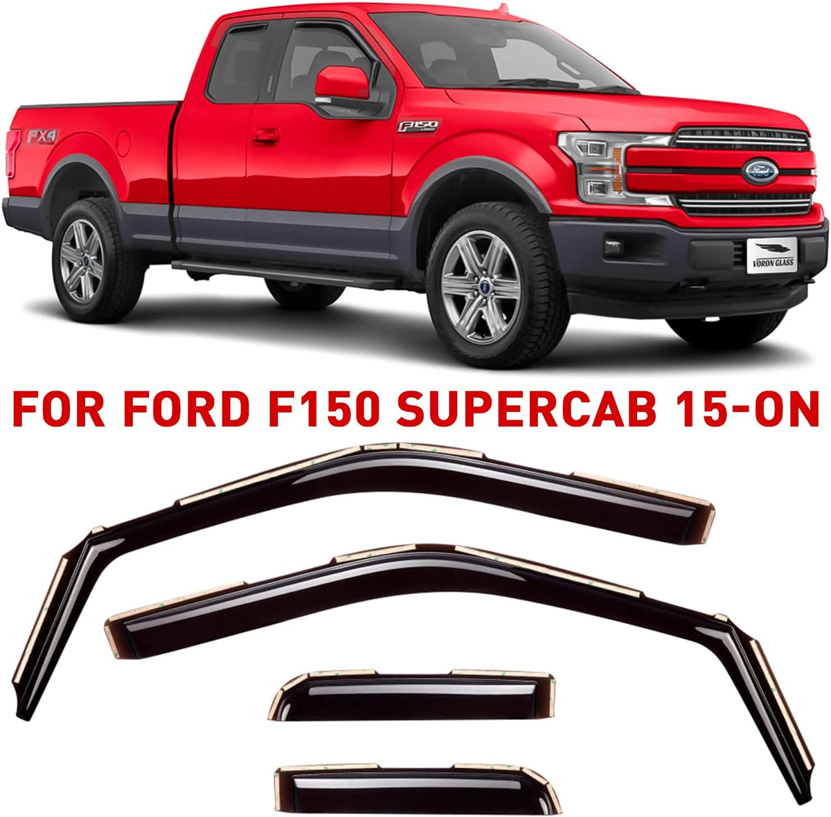 Rain Guards for Trucks, 4 Pieces E226756