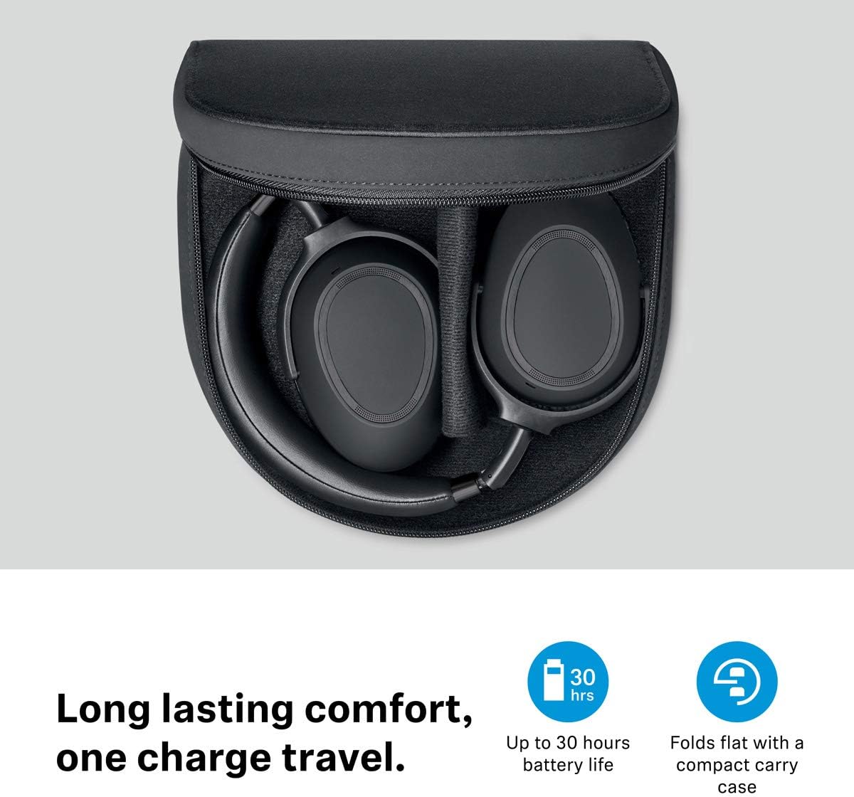 Black Wireless Noise Cancelling Bluetooth Headphone with 30-Hour Battery Life X2780