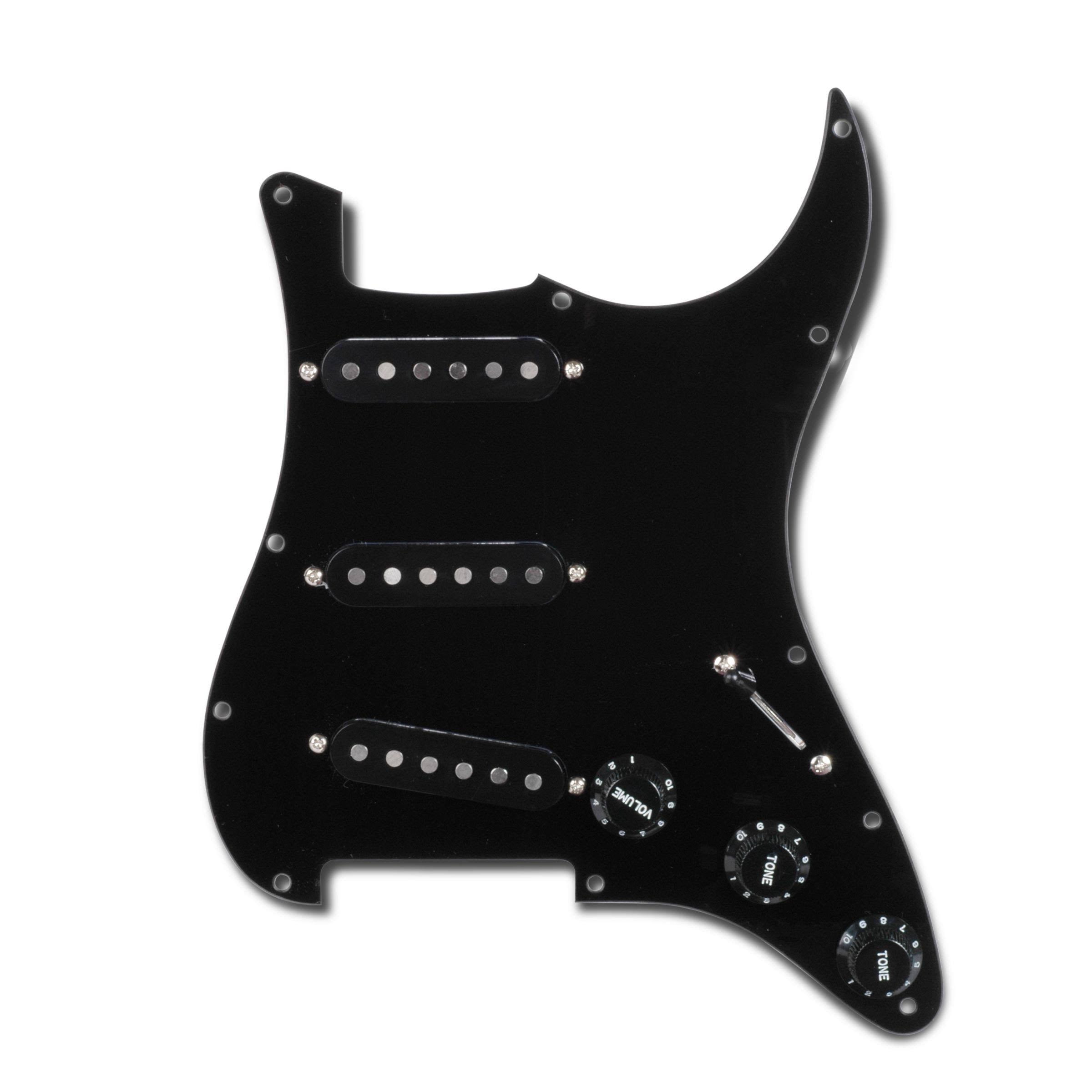 Black/White/Black Pre-Wired Pickguard W4084