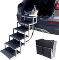 Folding Dog Car Ramp with Aluminum Frame, Nonslip Surface, Support 150-200 Lbs V361905