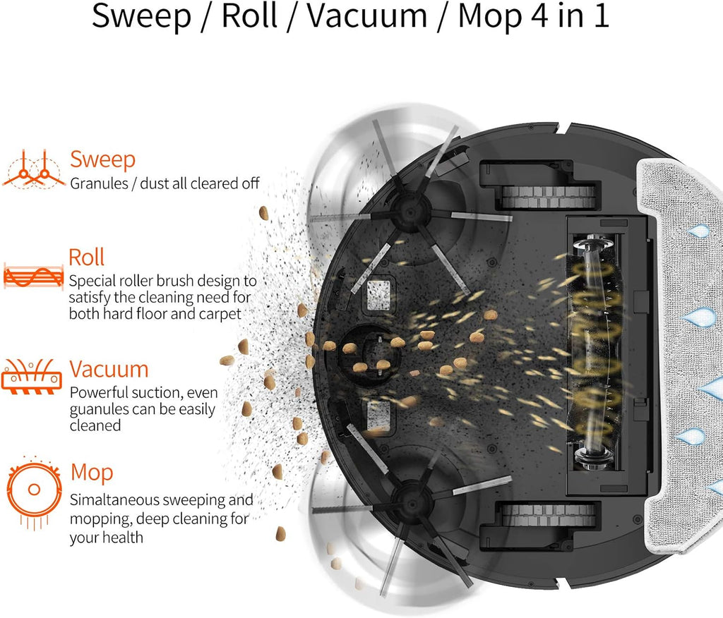 Robot Vacuum Cleaner and Mop, 3000Pa Suction, 150Mins Runtime M234706