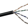 1000ft Black Cat5e UTP Solid Copper 24AWG LAN Ethernet Cable U94650