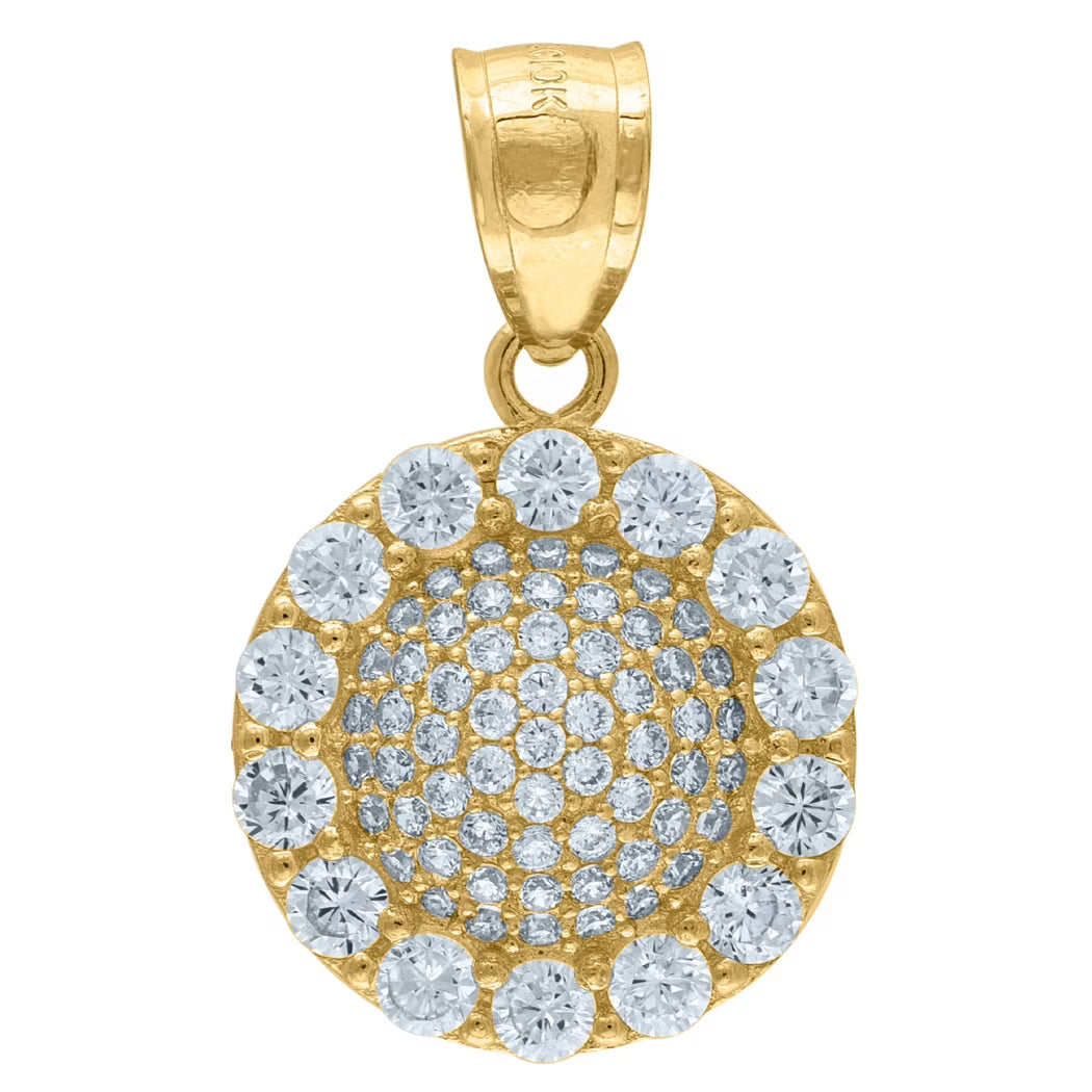 10k Yellow Gold CZ Charm Pendant Necklace L94605