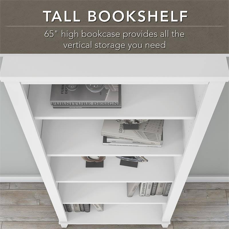 White 5 Shelf Bookcase K31428
