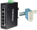 5-Port Hardened Industrial Gigabit DIN-Rail Switch, 10 Gbps Switching Capacity, IP30 Rated Network Switch, Black, 60 W Single Output Industrial DIN-Rail Power Supply P630659